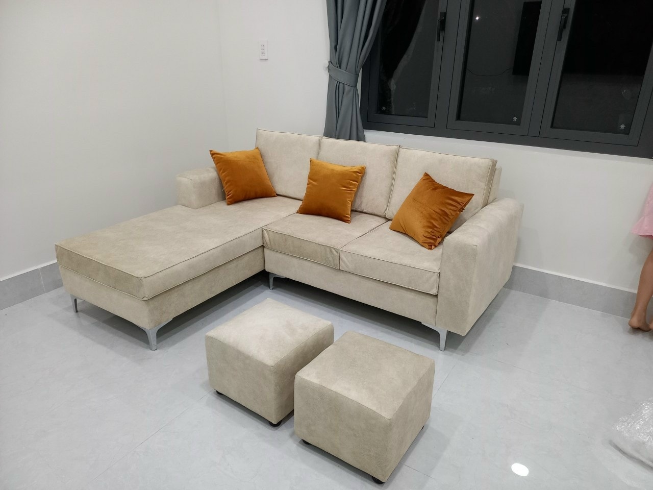 SOFA PHÒNG KHÁCH CAO CẤP VẢI NHUNG BQ08  TÂN PHÚ ĐÔNG NAI 