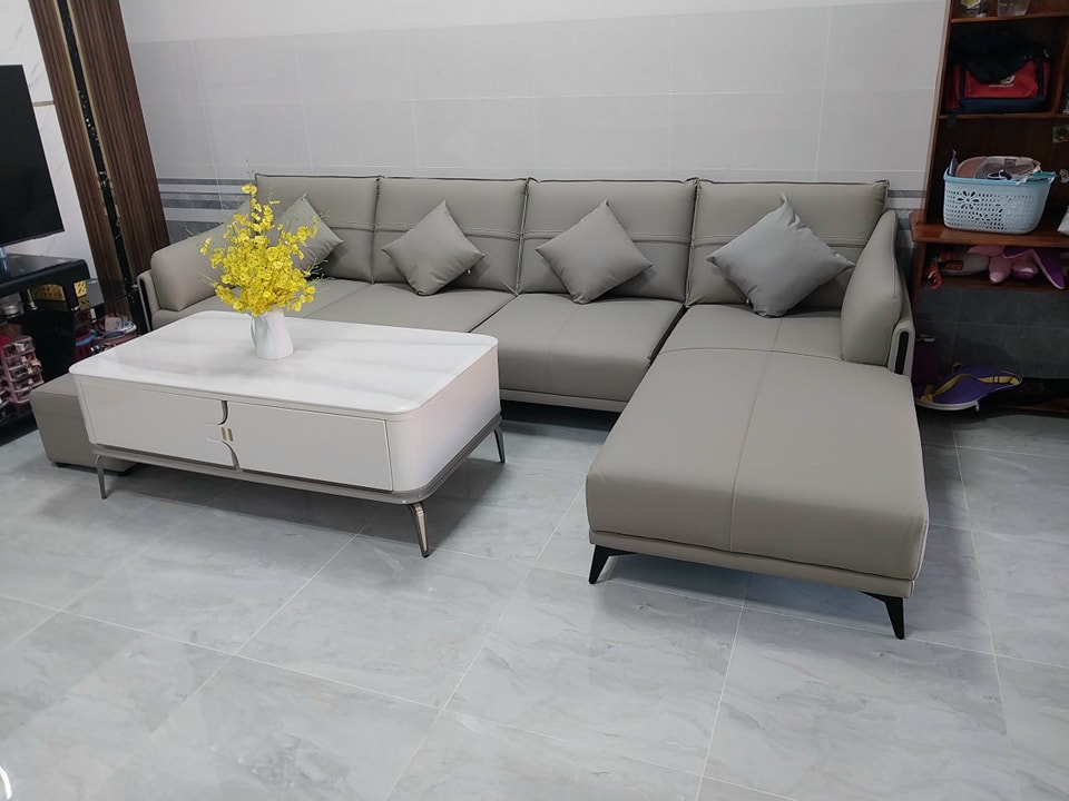 Sofa chữ L xám xanh TQ9