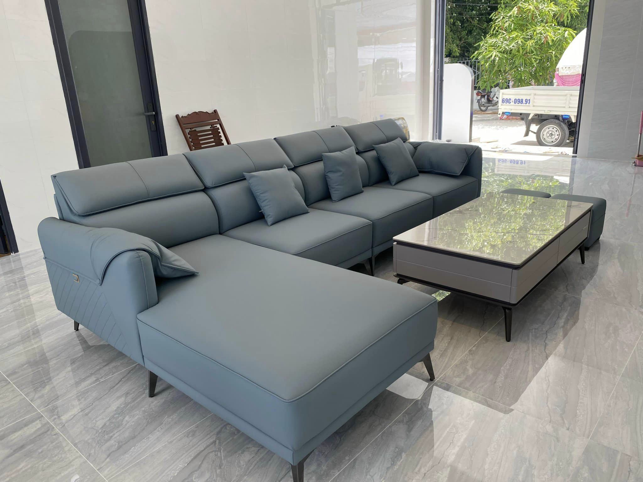 SOFA PHÒNG KHÁCH CAO CẤP VẢI NHUNG BQ08 LONG THÀNH ĐỒNG NAI 