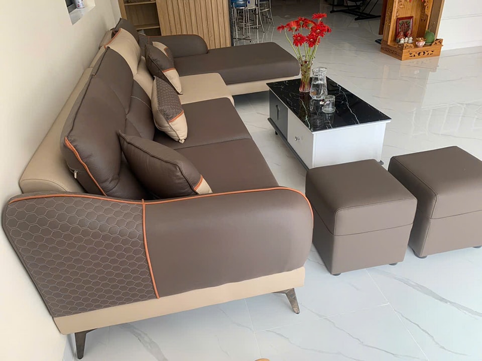 Ghế sofa da góc chữ L tại nhơn trạch đồng nai 