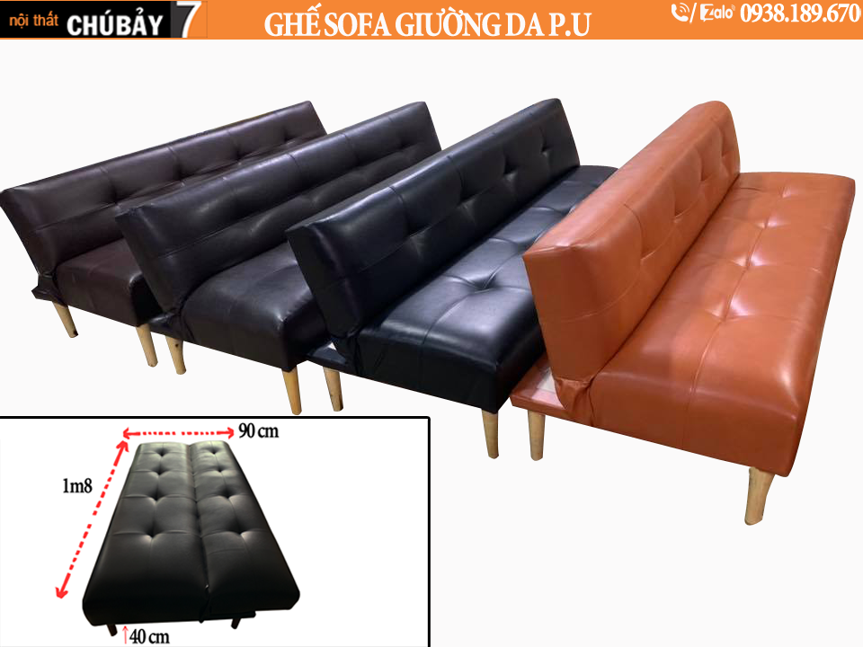 Ghế Sofa giường chất liệu da P.U cao cấp tại Long Thành - Đồng Nai