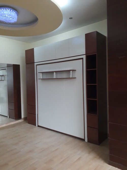 Giường gấp thông minh MDF melamine trắng bóng 1m6x2m