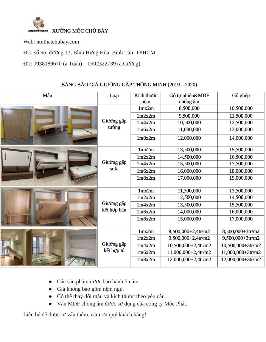 Giường thông minh giá rẻ tại Dĩ An Bình Dương năm 2020