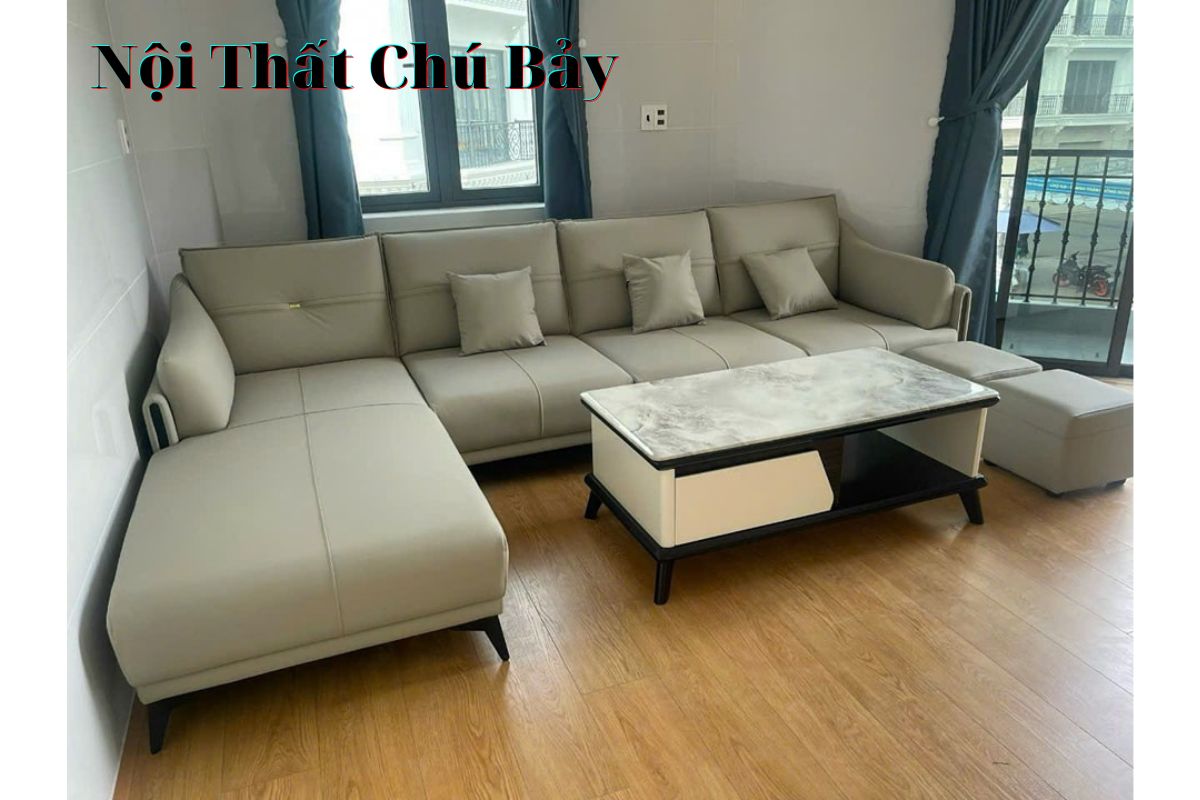 Sofa chữ L xám xanh TQ9