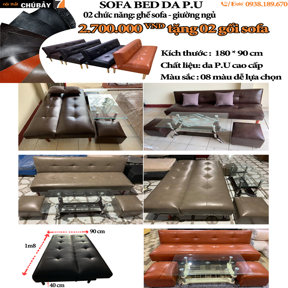 Sofa giường đa năng tiết kiệm không gian tại Bình Dương